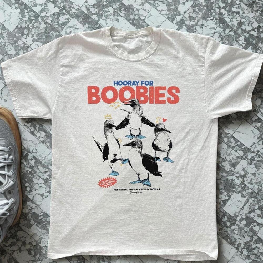 Hooray For Boobies Graphic Tee Gildan Women  T-Shirt
